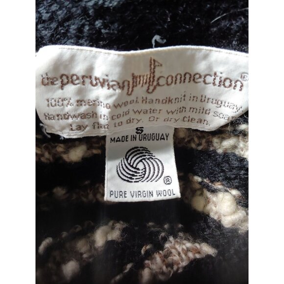 The Peruvian Connection Textured Bubble 3D Knit Wool Button Cardigan Old Money S - Picture 12 of 12